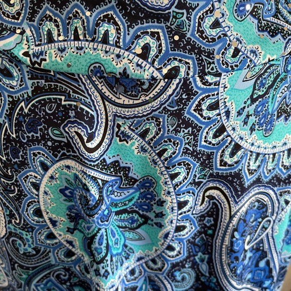 Roz & Ali Asymmetrical Blue Sleeveless Tank Top - Picture 7 of 11